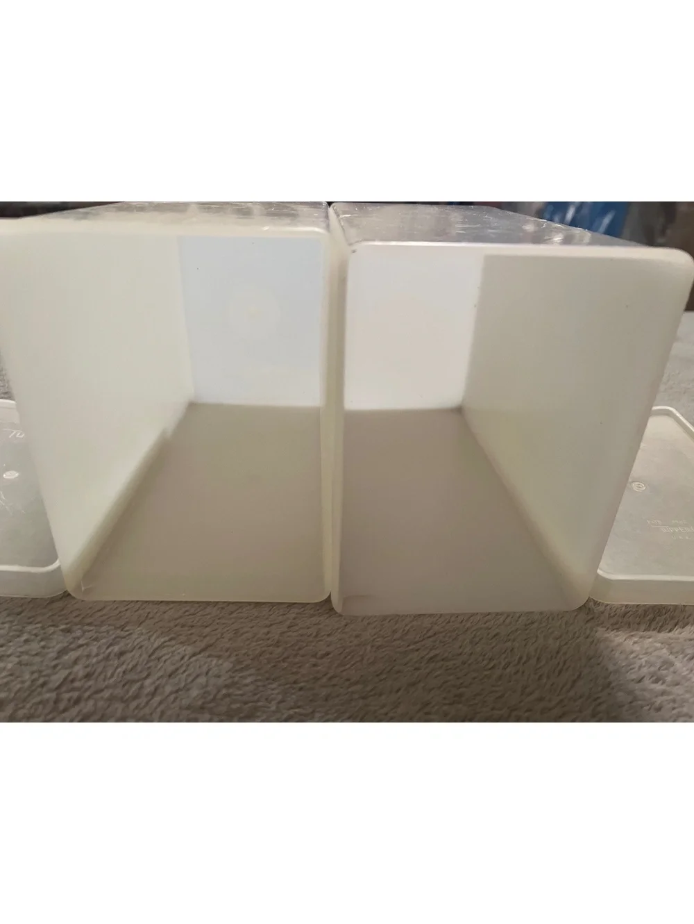 Set of 2 Vintage Tupperware Rectangular Storage Containers with Lids
